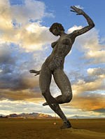 Dancing woman metal art sculpture by Lloyd Taylor