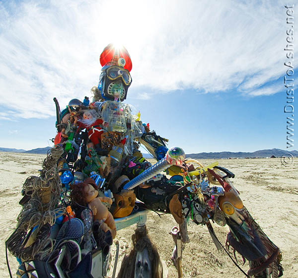 sculpture made of toys parts