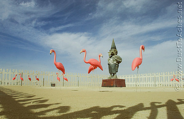 Burning Man Flamingos