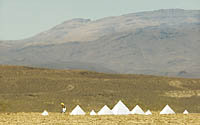 Small Burning Man pyramids in open desert