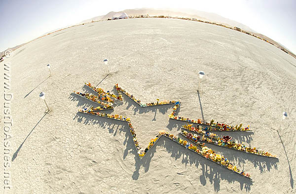 Star art installation in desert