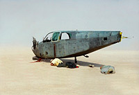 Wreck of the crashed airplane
