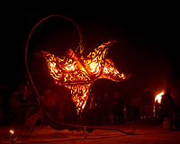 Seven Sisters by the Flaming Lotus Girls fire art welded sculpture