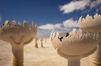 Surreal art structure in Nevada desert