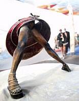 Dancing woman art bronze installation