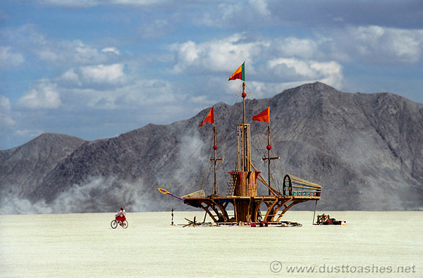 ship skeleton in desert