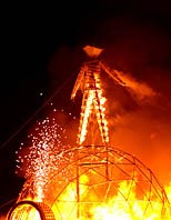 Burning Man in fire flames