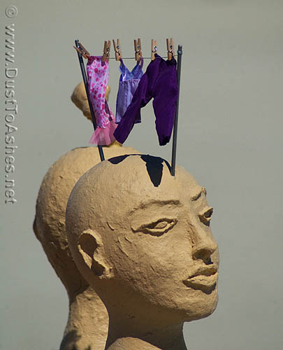 Head with cloth rope dring the laundry