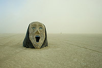 Huge mask in the desert