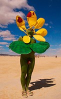 Daisy painted people patriot at Burning Man festival