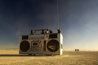 Burningman mutatnt vehicle in shape of radio