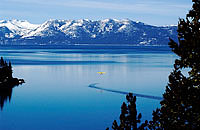 Winter image of Lake Tahoe from Nevada side