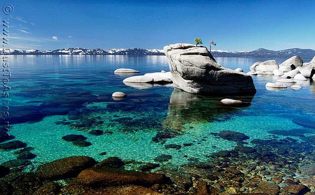 Clear waters of Lake Tahoe near by Incline Village