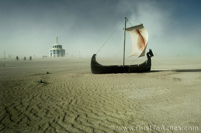 Sand dunes around the ship