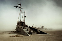 Sunken Boat in Desert
