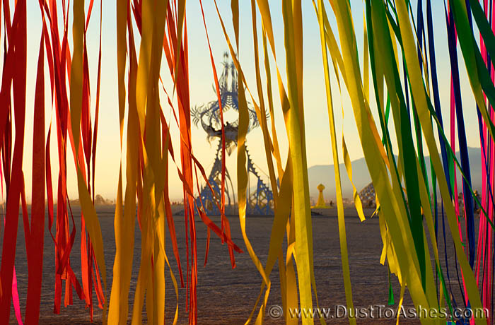 Colorful ribbons in the wind