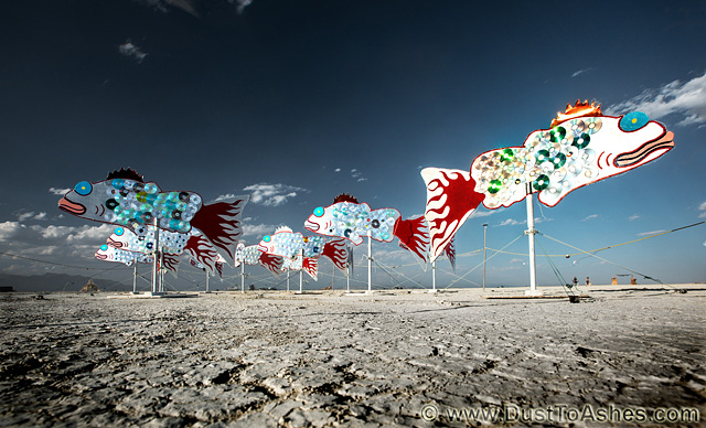 Fish art installation at Burning Man