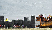 Dragon visiting the celtic fortress