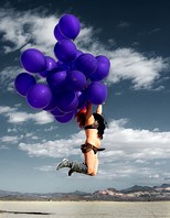 Flying away with balloons