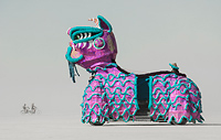 Oversized dog art vehicle