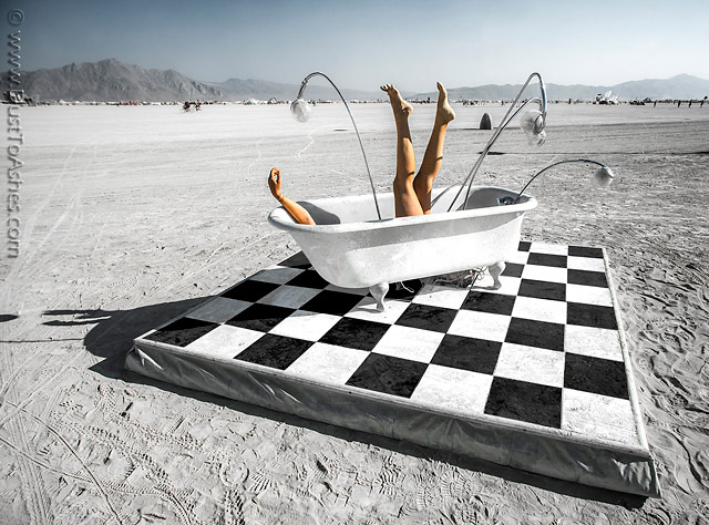 Bathtub in desert