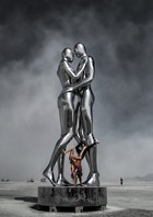 Man and woman holding each other