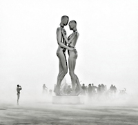 Man and woman in dust storm