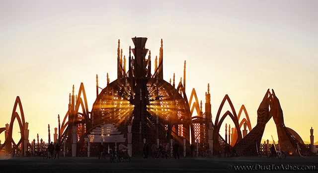 Morning sunrise silhouettes of Temple of Together by Caroline Ghosn 