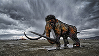 Real size sculpture of mammoth